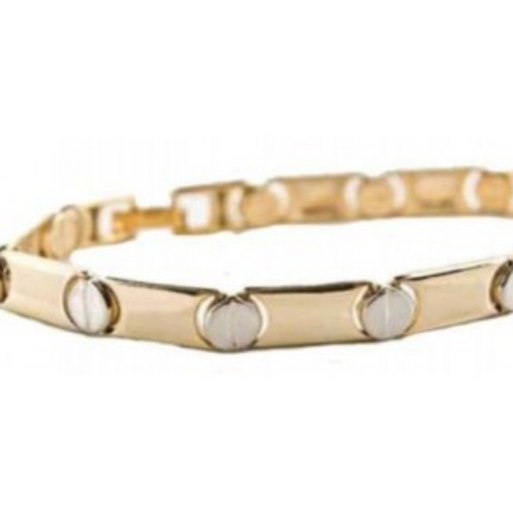 Two Tone Designer Screw Bracelet NWT - Picture 2 of 5